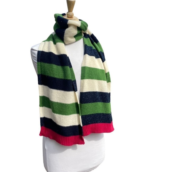 Ted Baker Striped Blue/Green/White/Pink Scarf - Picture 3 of 12